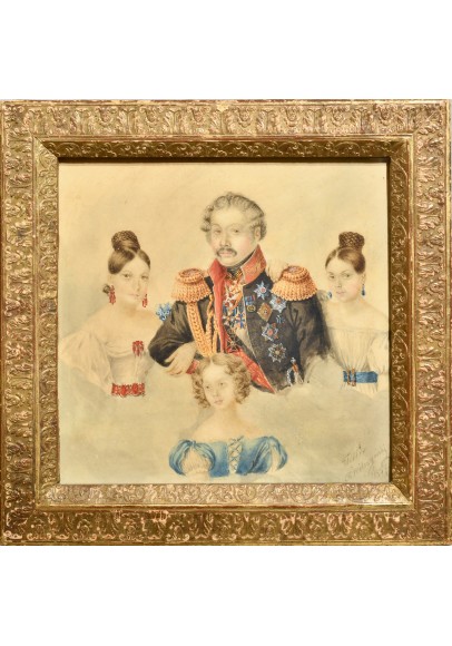 Вильчинский Роман (1807-1846).  «Барон Розен Григорий Владимирович (1782-1841) с дочерями».