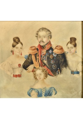 Вильчинский Роман (1807-1846).  «Барон Розен Григорий Владимирович (1782-1841) с дочерями».