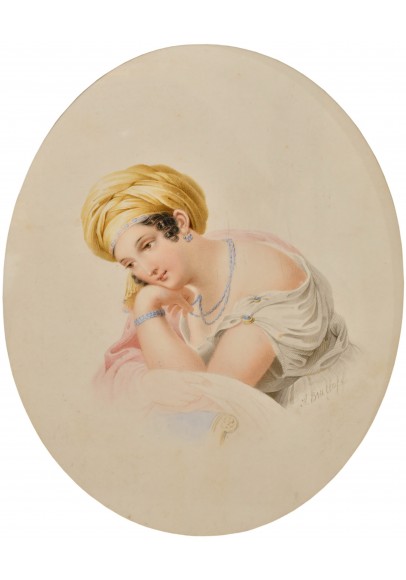 Брюллов Александр Павлович (1798-1877). «Портрет дамы в чалме». 