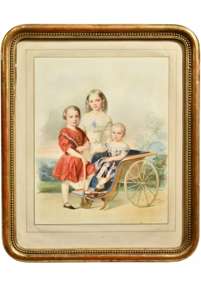 Гау Владимир Иванович (1816—1895). «Групповой портрет детей Петра Георгиевича Ольденбургского (1812-1881)».