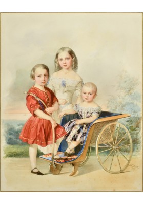 Гау Владимир Иванович (1816—1895). «Групповой портрет детей Петра Георгиевича Ольденбургского (1812-1881)».