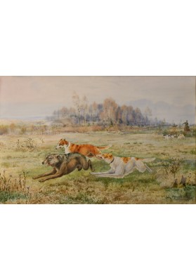 Хренов Александр Сергеевич (1860-1926). «Гонят волка». 