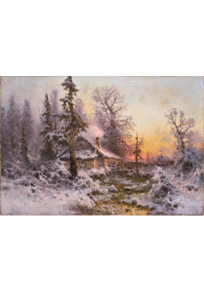 Клевер Юлий Юльевич (1850-1924). "Зима. Розовый закат". 