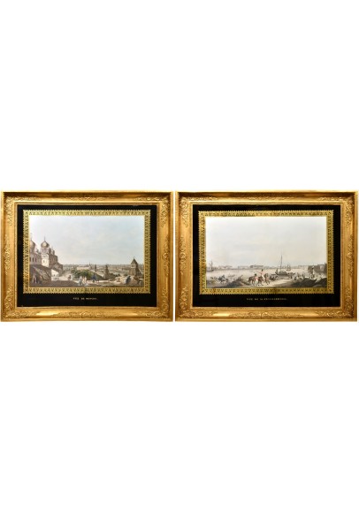Хаммер Крисиан Готлоб (1779-1864). «Вид на Мраморный дворец» и «Москва, вид на город, слева от Кремля». 