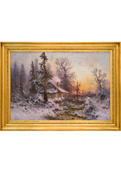 Клевер Юлий Юльевич (1850-1924). "Зима. Розовый закат". 