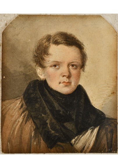 Лангер Валериан Платонович (1802-после 1865). «Миниатюрный портрет молодого человека». 