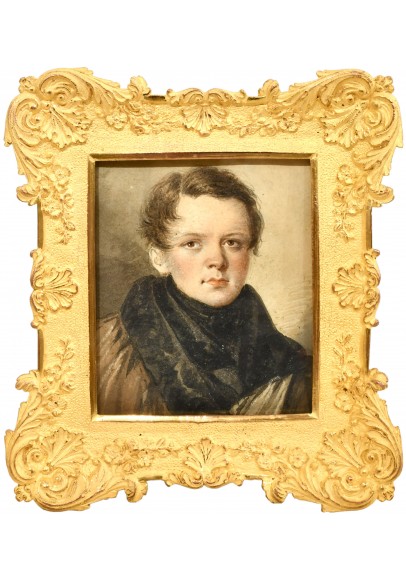Лангер Валериан Платонович (1802-после 1865). «Миниатюрный портрет молодого человека». 