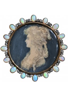 Пьер Паскьер (PierrePasquier) (1731-1806). «Профильный миниатюрный портрет дамы».