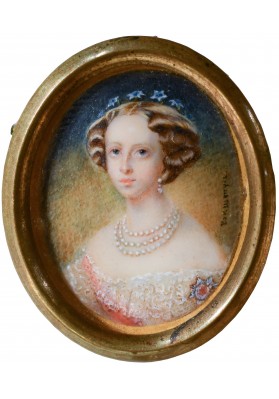 Алоизий Петрович (Алоиз Густав) Рокштуль (1798-1877). «Миниатюрный портрет Великой княгини Александры Петровны(1838-1900)»