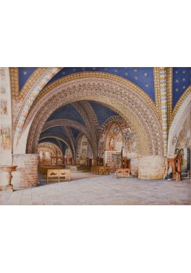 Ухтомский Константин Андреевич (1818-1881).  "Интерьер базилики Святого Франциска в Ассизи".