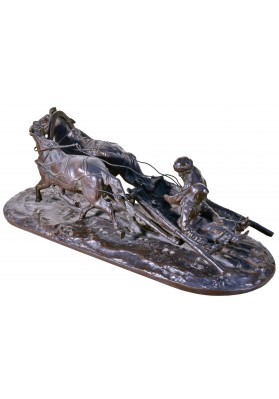 Лансере Евгений Александрович (1848-1886).  Скульптурная композиция «Крестьянские сани».